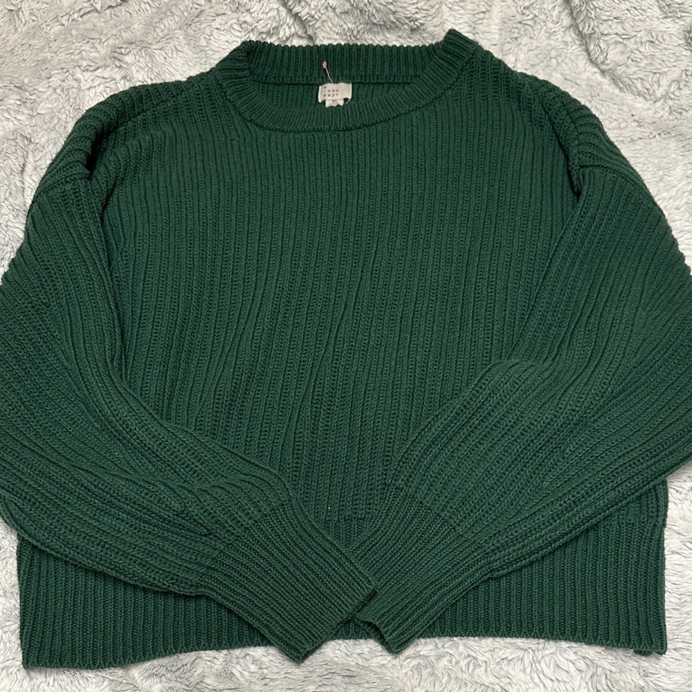 a new day Forest Green Crew Neck Sweater